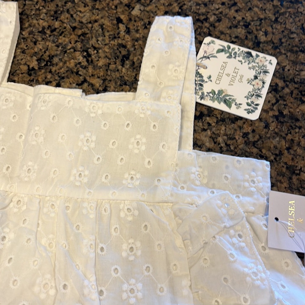 Chelsea & Violet white asymmetric eyelet dress. Size 4T - Picture 13 of 16